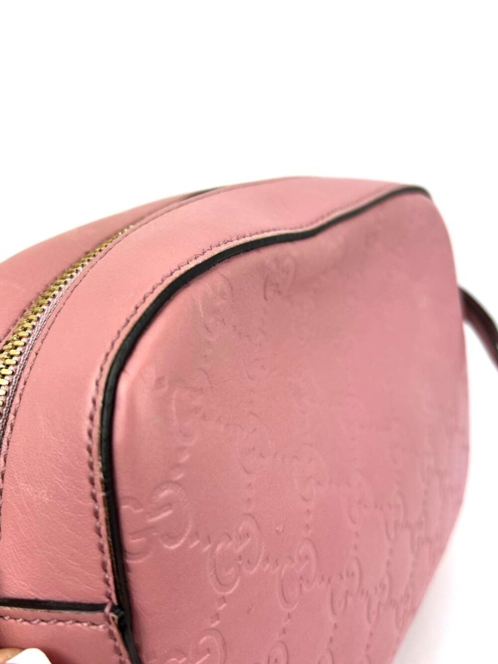 Gucci Guccissima Camera Pink Leather Crossbody Bag - Picture 12 of 15